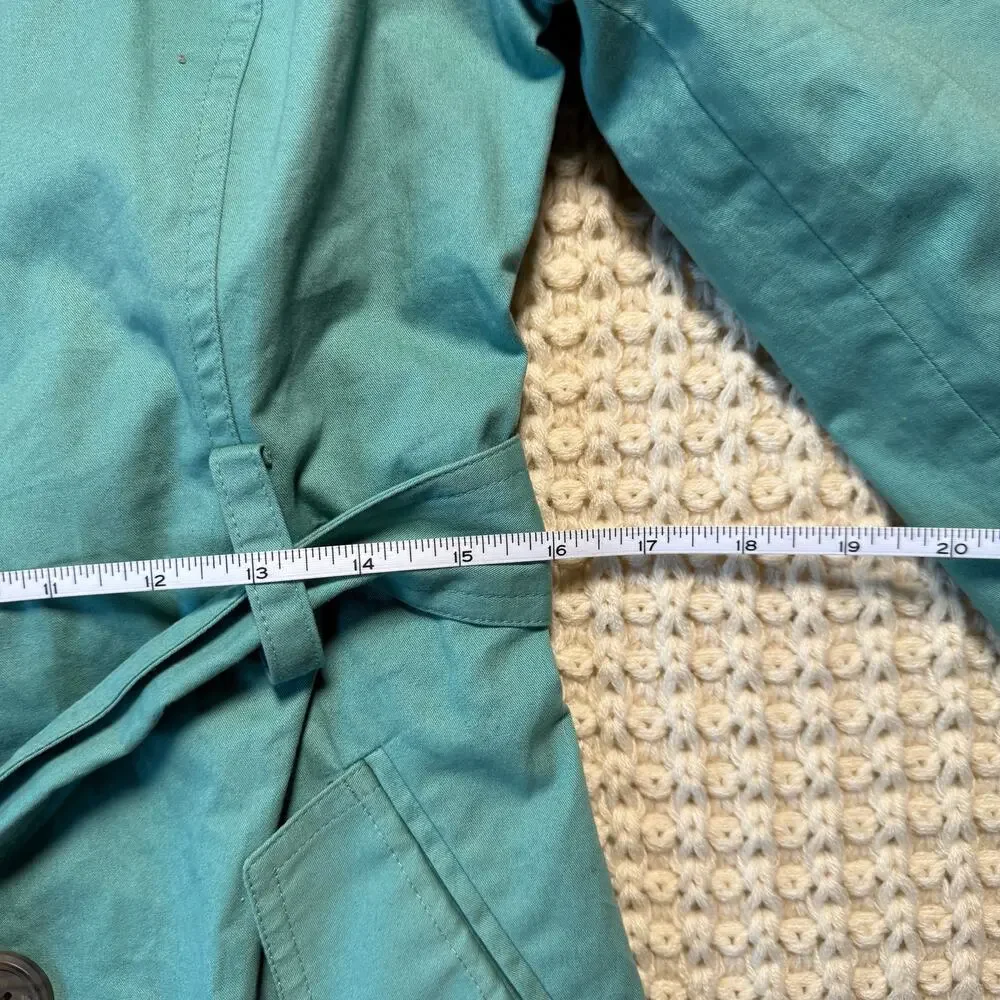 LC Lauren Conrad Seafoam Green Trench Coat Floral Lining Size 4 - Picture 7 of 14